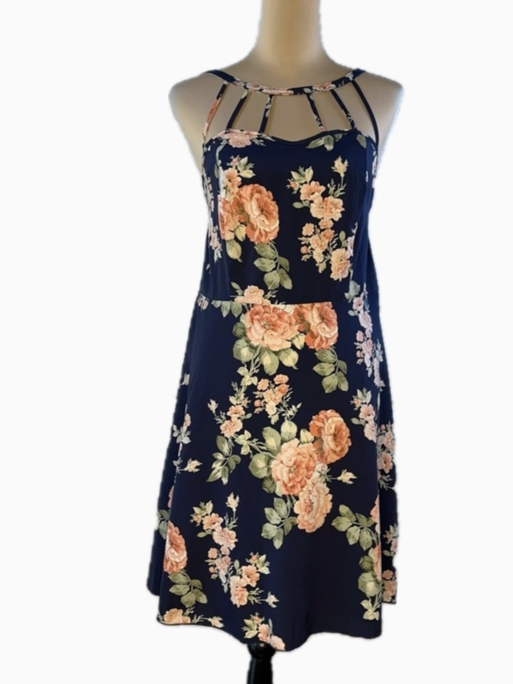 SHEIN Blue Halter Sundress Mini